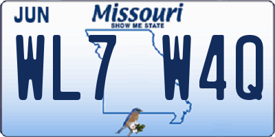 MO license plate WL7W4Q