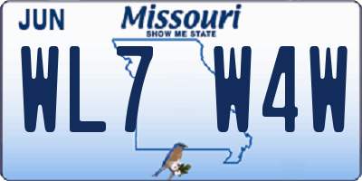 MO license plate WL7W4W