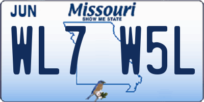 MO license plate WL7W5L