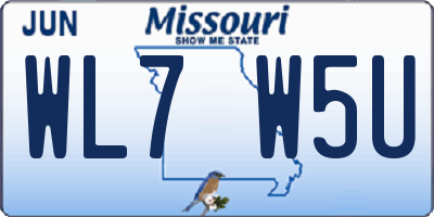 MO license plate WL7W5U