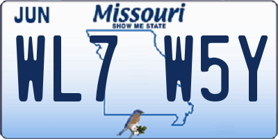 MO license plate WL7W5Y