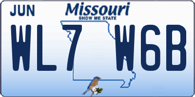 MO license plate WL7W6B