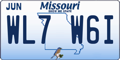 MO license plate WL7W6I