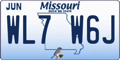 MO license plate WL7W6J