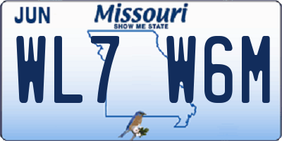 MO license plate WL7W6M