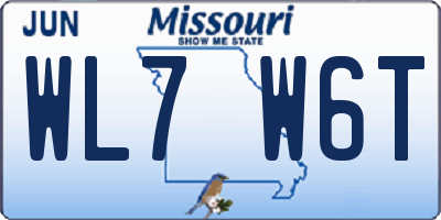 MO license plate WL7W6T