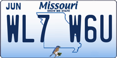 MO license plate WL7W6U