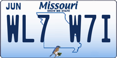 MO license plate WL7W7I