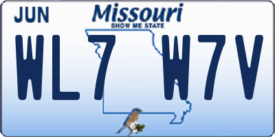MO license plate WL7W7V