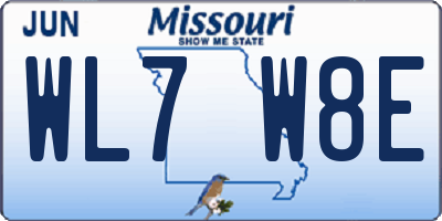 MO license plate WL7W8E