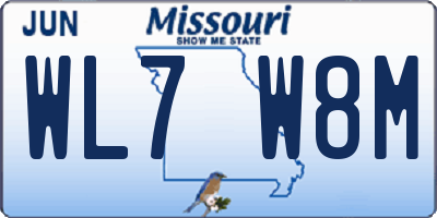 MO license plate WL7W8M