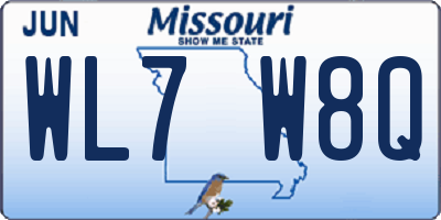 MO license plate WL7W8Q
