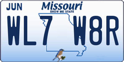 MO license plate WL7W8R