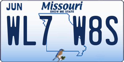 MO license plate WL7W8S