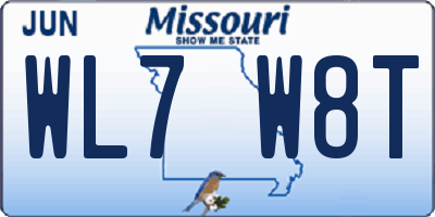 MO license plate WL7W8T