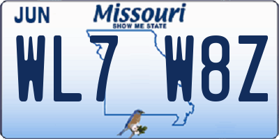 MO license plate WL7W8Z