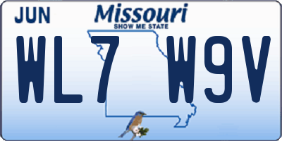 MO license plate WL7W9V