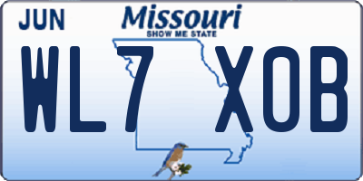 MO license plate WL7X0B