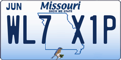 MO license plate WL7X1P