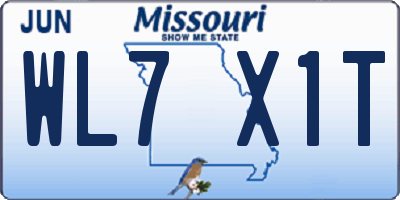 MO license plate WL7X1T