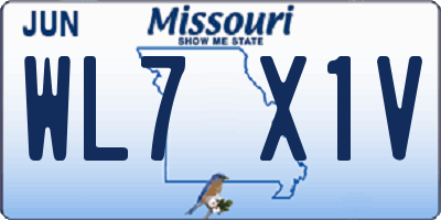 MO license plate WL7X1V