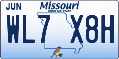 MO license plate WL7X8H