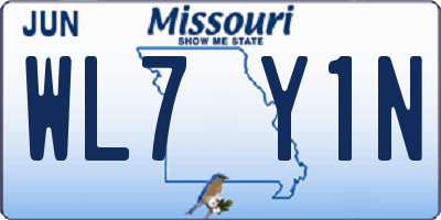 MO license plate WL7Y1N