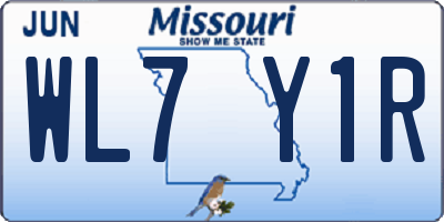 MO license plate WL7Y1R
