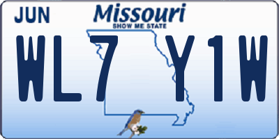 MO license plate WL7Y1W