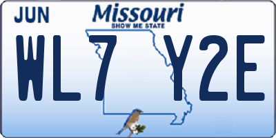 MO license plate WL7Y2E