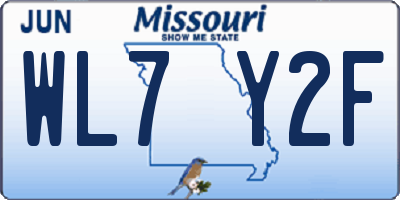 MO license plate WL7Y2F