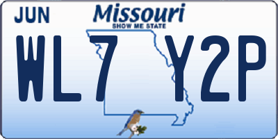 MO license plate WL7Y2P