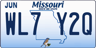 MO license plate WL7Y2Q