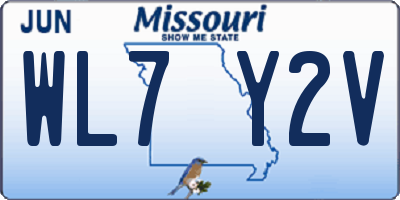 MO license plate WL7Y2V