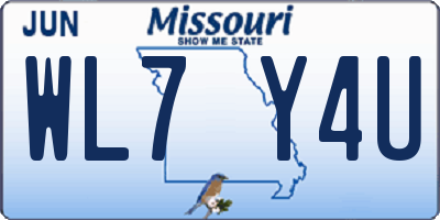 MO license plate WL7Y4U