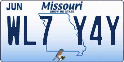MO license plate WL7Y4Y