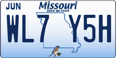 MO license plate WL7Y5H
