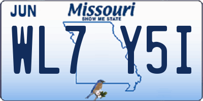 MO license plate WL7Y5I