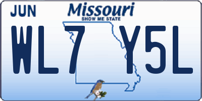 MO license plate WL7Y5L