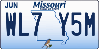 MO license plate WL7Y5M