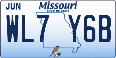 MO license plate WL7Y6B