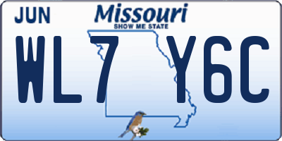 MO license plate WL7Y6C