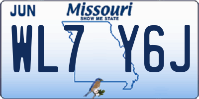 MO license plate WL7Y6J