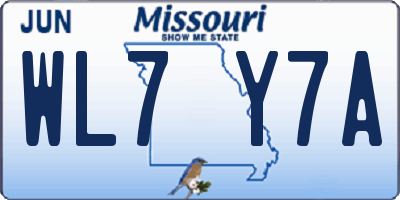 MO license plate WL7Y7A