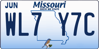 MO license plate WL7Y7C