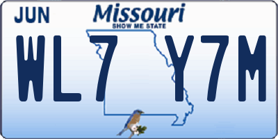 MO license plate WL7Y7M
