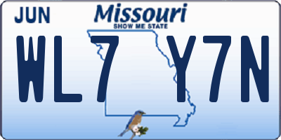 MO license plate WL7Y7N