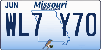 MO license plate WL7Y7O