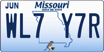 MO license plate WL7Y7R