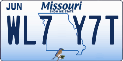 MO license plate WL7Y7T